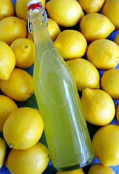 Lemon with bottle